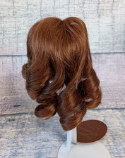 Playhouse YVETTE Doll Wig Human Hair Size 8-9 Auburn Long Curls and Bangs