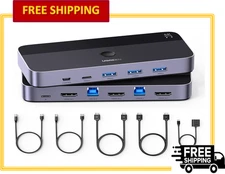 UGREEN HDMI KVM Switch with 4 USB 3.0 Ports 4K@60Hz for 1 Monitor & 2 Computers