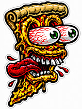 Rat Fink Hot Rod Pizza Sticker Decal Xv