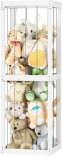 Stuffed Animal Zoo Storage, Large Toy Organizer with Elastic Band, Wood Toys Hol