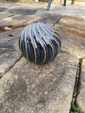 Garden Ornament outdoor Ceramic Ball Dark Blue