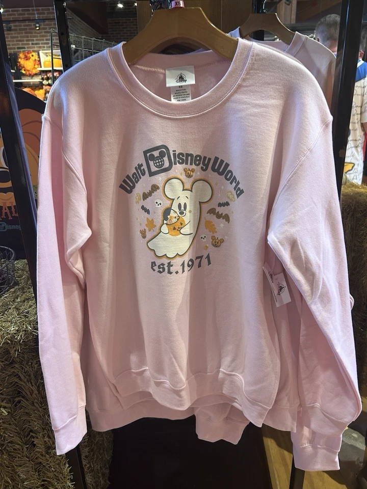 Pullover Rosa Fantasma Mickey Minnie Mouse Halloween Parques Disney 2025 XL NUEVO Foto 3 de 4