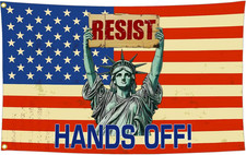 Statue of Liberty Resist Flag Hands off Flags for outside 3X5 Ft anti Political