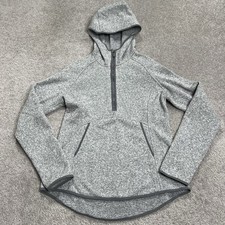 Lululemon Fleece Thank You Pullover Women s 8 Heathered Gray Silver 1/2 Zip