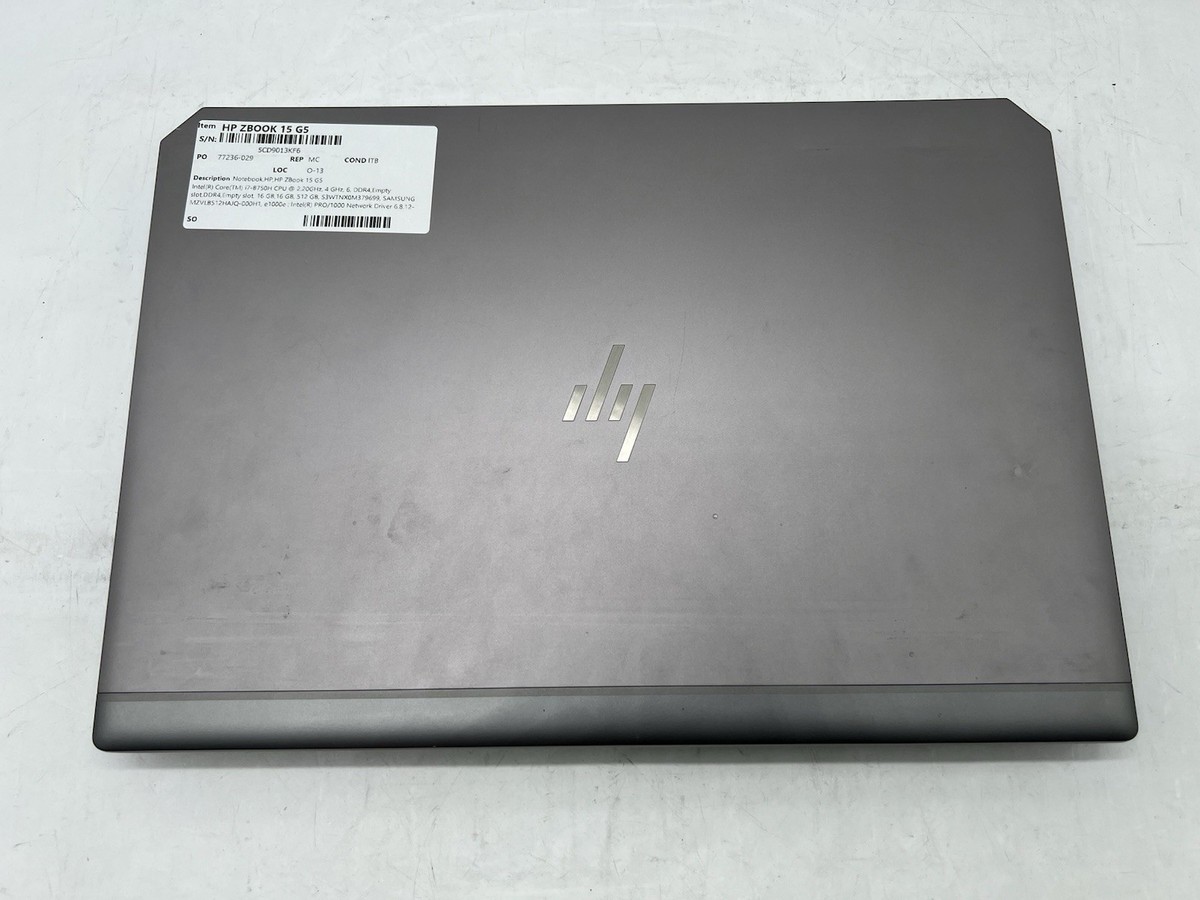 HP ZBook 15 G5, i7-8750H CPU, @ 2.20GHz, 32GB RAM, 512GB NVMe-No