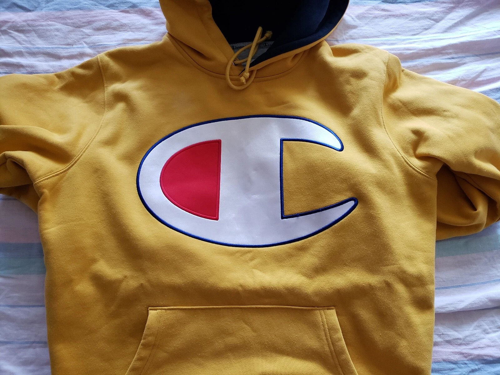 Veste à capuche homme Champion x Supreme logo satin doré KITH SEASON SS17 Medium