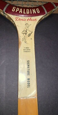 Vintage Spalding Doris Hart monogramme bois raquette de