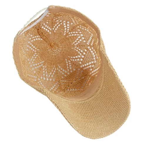 Damen Mesh Sommer Hohl Baseball Cap Frauen Verstellbar Atmungsaktiv Strick Mützen - Bild 14 von 26
