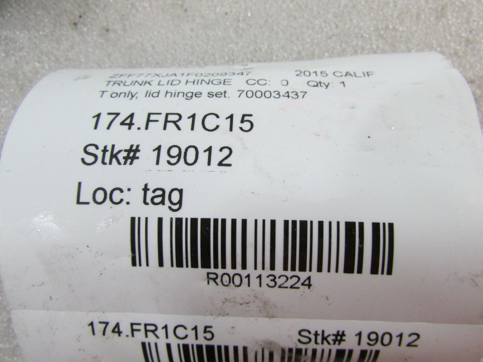 Ferrari California T, Trunk Lid Hinges Set, Used, P/N 70003437