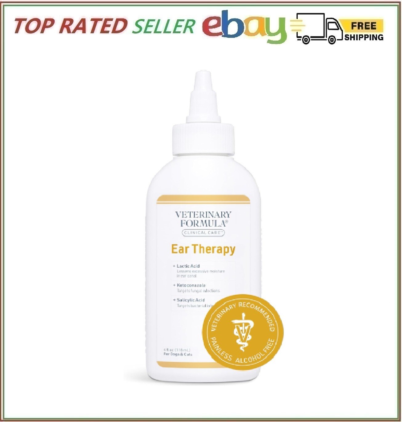 Cat Dog Ear Drops Infection Antibiotic Treatment Medicine Yeast Fungus Itching