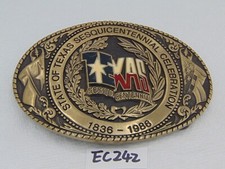 STATE OF TEXAS SESQUICENTENNIAL CELEBRATION 1836 -1986 BELT BUCKLE TEXOMA BRASS