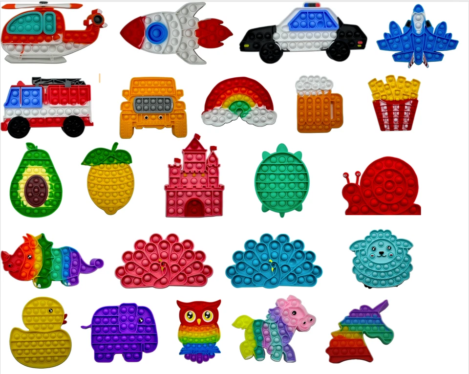 MARKENLOS Pop it Push it Push Pop Fidget Toy Bubble sensorisches Spielzeug für Kinder Neu!