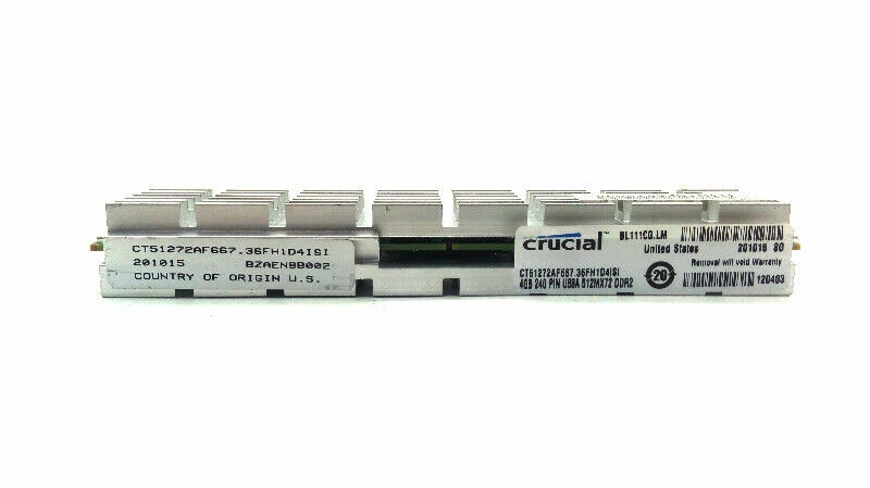 Crucial 4GB PC2-5300F 677MHz DDR2 ECC Memory RAM - R6359 PN:CT51272AF667 - Image 2 of 3