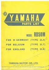 YAMAHA RD50M (UK D B SPEC) ORIG. 1977 FACTORY PARTS CATALOGUE (HANDBOOK FORMAT)