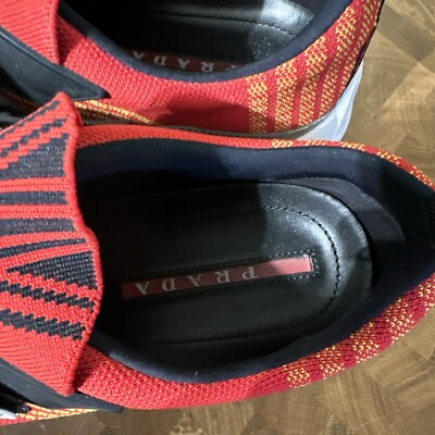 LUXURY PRADA CROSSSECTION SNEAKERS SHOES 4O3219 RED NEW  display picture 1