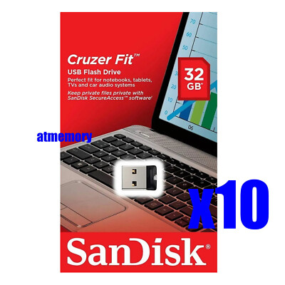 10pcs SanDisk Cruzer Fit 32GB USB Flash Drive USB2.0 CZ33