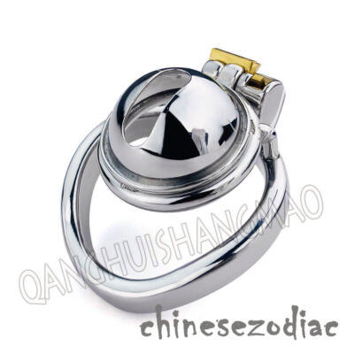 Stainless Steel Male Chastity Cage Device Men Super Small Metal Lock Belt