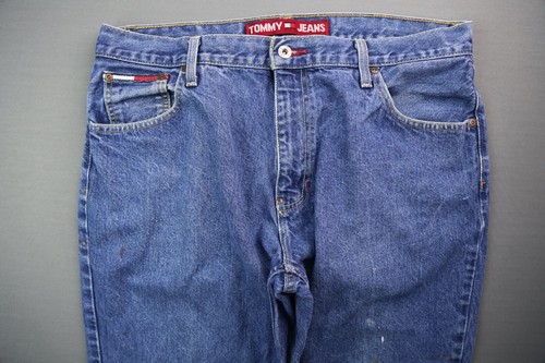 Pantalones de mezclilla vintage 2002 para hombre Tommy Hilfiger recortados lavado en medicina 36x30 (medida 36x24) - Imagen 2 de 10