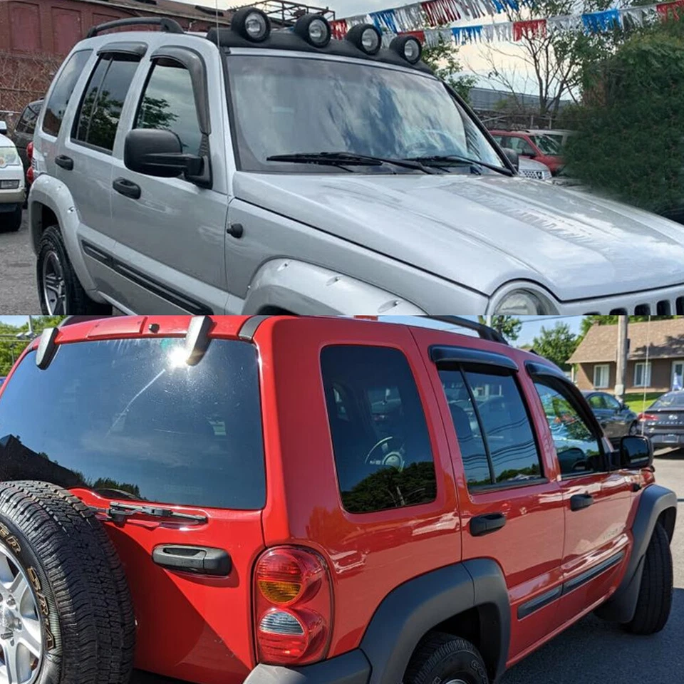 Fit 2002-2007 Jeep Liberty Window Visors Sun Vent Shade Rain Wind Guard Smoked Foto 2 de 4