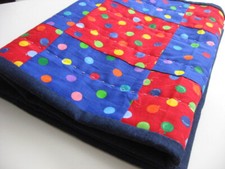 Table Runner 43"x14" Handmade Pieced Padded Hand Quilted Red/Blue New
