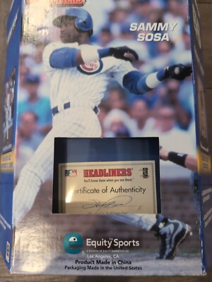 Vintage HEADLINERS Sammy Sosa 66 Home Runs Commemorative Figurine