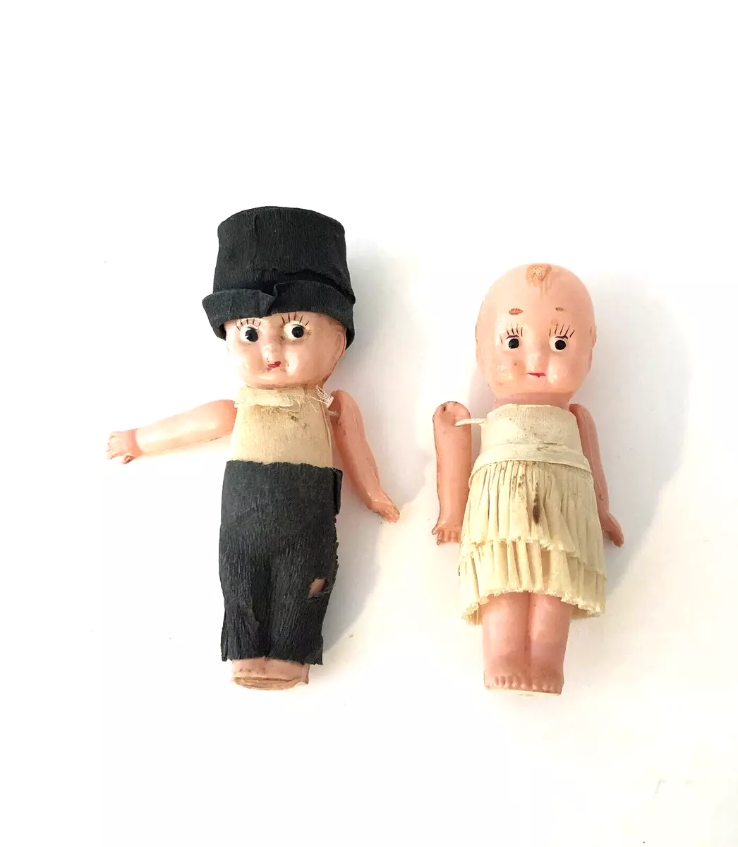 Vintage Bisque Doll Miniature Boy in Top Hat Japan