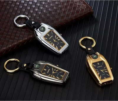 Compass Keychain Arc Lighter Watch Multi-functional USB Charging Lighter