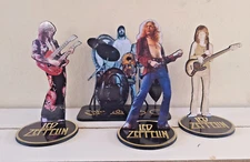 LED ZEPPELIN Band x 4 DISPLAY STANDEES 8" Figures Statues Cutout Standup Decor !