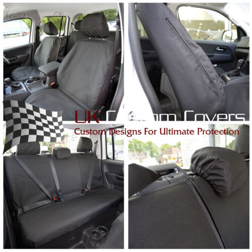 VW AMAROK (2011-2023) TAILORED WATERPROOF FRONT & REAR SEAT COVERS 127 128 B - Picture 1 of 12