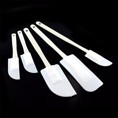 Kuchen Spatel 5er Set Weiß Kunststoff Mischen Schaben Backen Kochen Küche Werkzeug