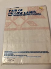 Vintage Vogart Crafts Pillow Cases Flower Embroidery or Painting Kit