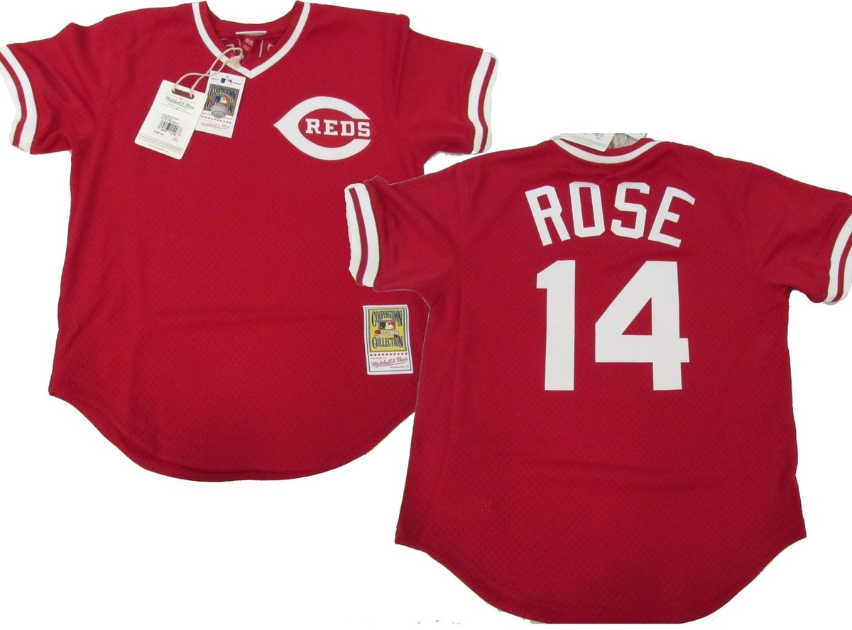 1984 Pete Rose #14 Reds Mens M 40 Mitchell & Ness Authentic 