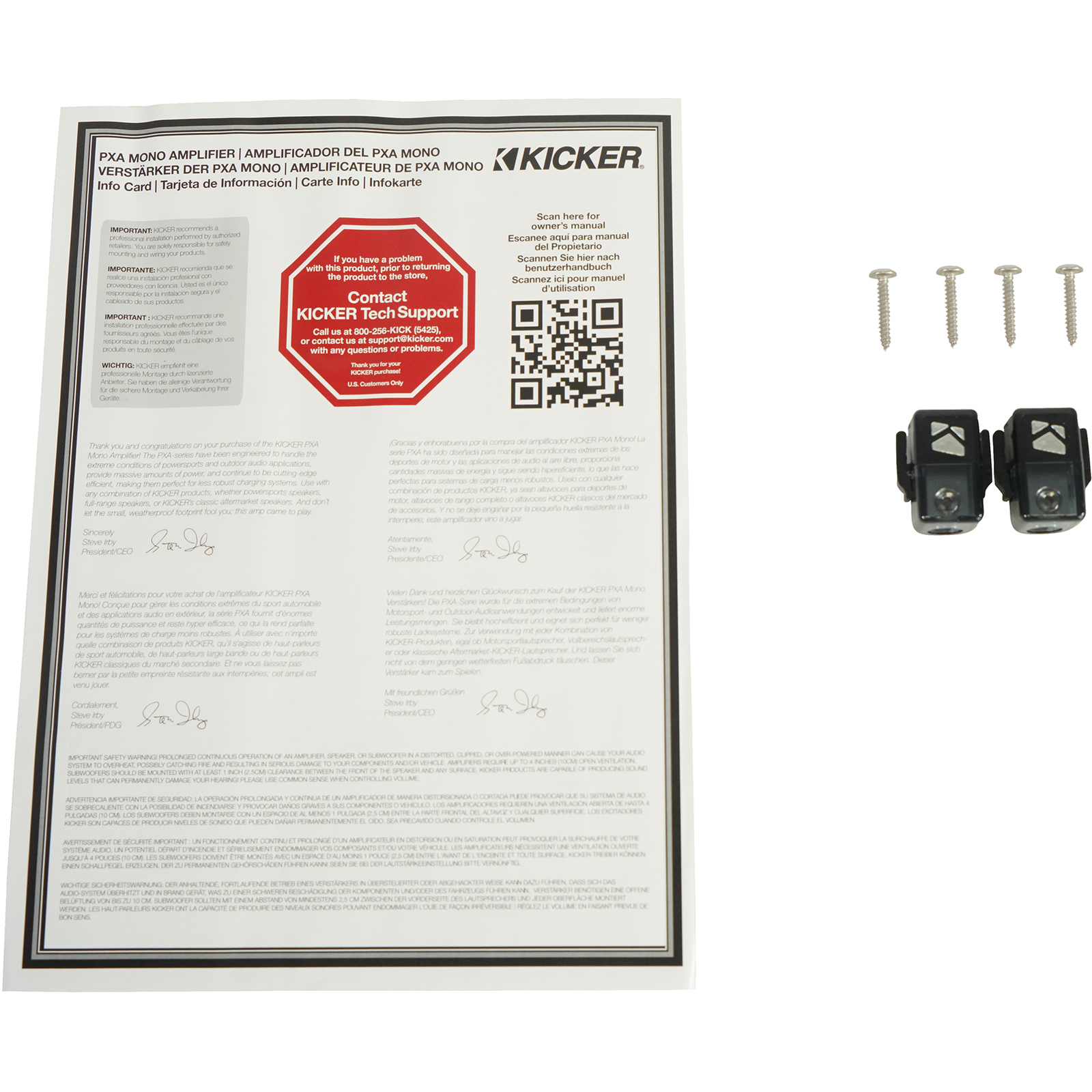 Моноусилитель KICKER 48PXA6001 мощностью 600 Вт 1-омный сабвуфер для квадроциклов UTVRZR Домашний динамик