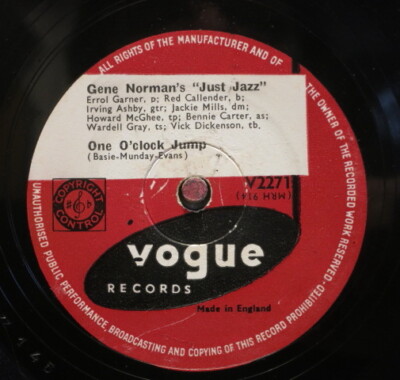 Gene Norman`s 78 RPM / One O`Clock Jump & Two O`Clock Jump (085-0620-P)