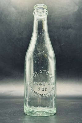 Antique Rare Green Kolatona Bottling Works Glass Huntington Ind. 7 Oz. KBW 8''