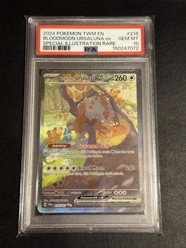 2024 POKEMON TWM EN-TWILIGHT MASQUERADE #216 BLOODMOON URSALUNA EX PSA 10