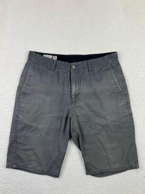 Volcom Shorts Mens 32 Gray Chino Twill Casual Walk Shorts Embroidered Logo