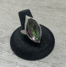 925 Sterling Silver Mystic Topaz Ring Cocktail Sz9 9G Stunning Ring