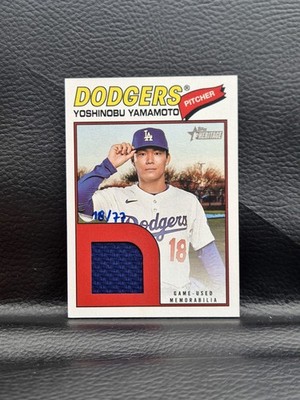 2026 Topps Heritage Yoshinibu Yamamoto Real One Relic Jersey Number Match #18/77