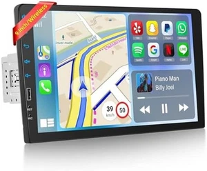 9 inch Wireless CarPlay Single Din Car Stereo 1 Din Touch Screen Car Play And...