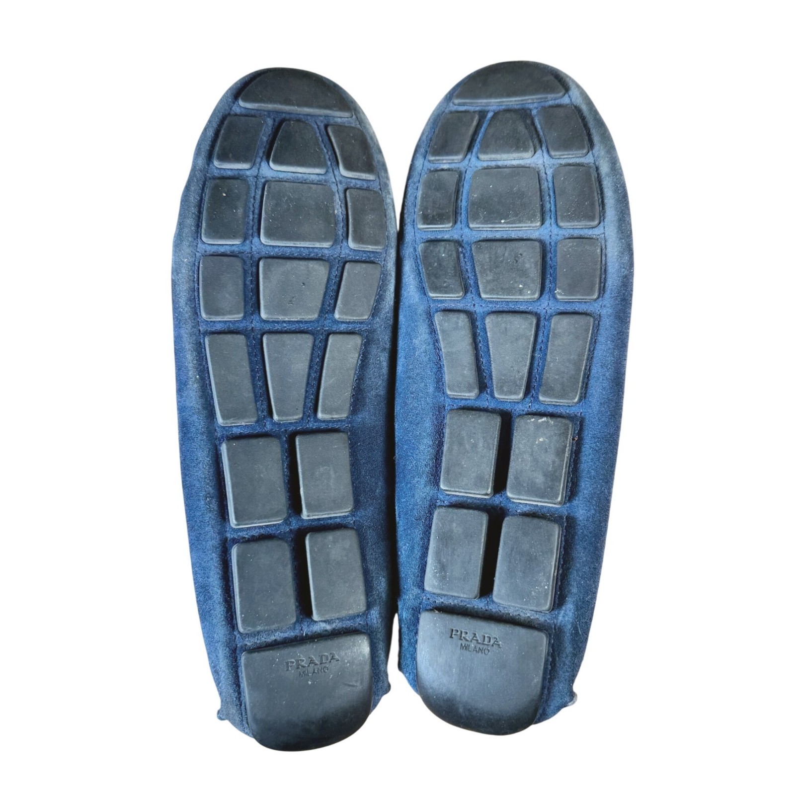 Prada Women's Blue Suede Logo Driving Loafers Size 41 thumbnail 6