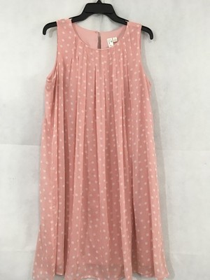 EMMA & MICHELE Woman s Sleeveless Flowing Knee Length Layered Dress Size L Pink 