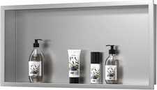 Stainless Steel Shower Niche 24" X 12" Brushed No Tile Needed Niche Shower...