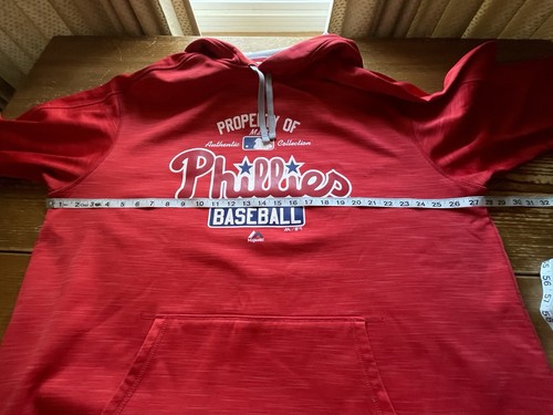 Philadelphia Phillies Majestic Thermabase Pullover Red Hoodie Men’s Size 2XL - 第 8/10 張圖片