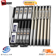 Nicpro 6PCS Metal Mechanical Pencils Set, Propelling Drafting Pencil 0.3 & 0.5 