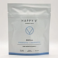 Happy V Women’s Daily Prebiotic + Probiotic Refill • 60 Capsules • One Month