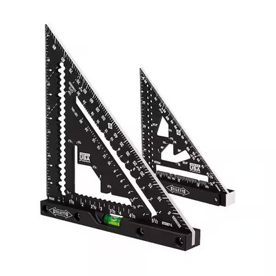 Stiletto Rafter Square Set 4.5'' & 7'' Carpenter Level Trim Anodized Laser Etch