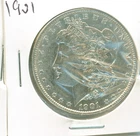 1901 raw AU Morgan silver dollar, great example for high grade Morgan album set!
