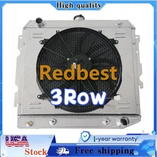 22"W Core 3Row Aluminum Radiator Shroud Fan For MOPAR Dodge/Plymouth Cars CC2374