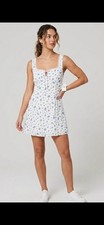 Altar'd State Blue Floral Babydoll Lace Mini Dress NWT Size Large Cottagecore...